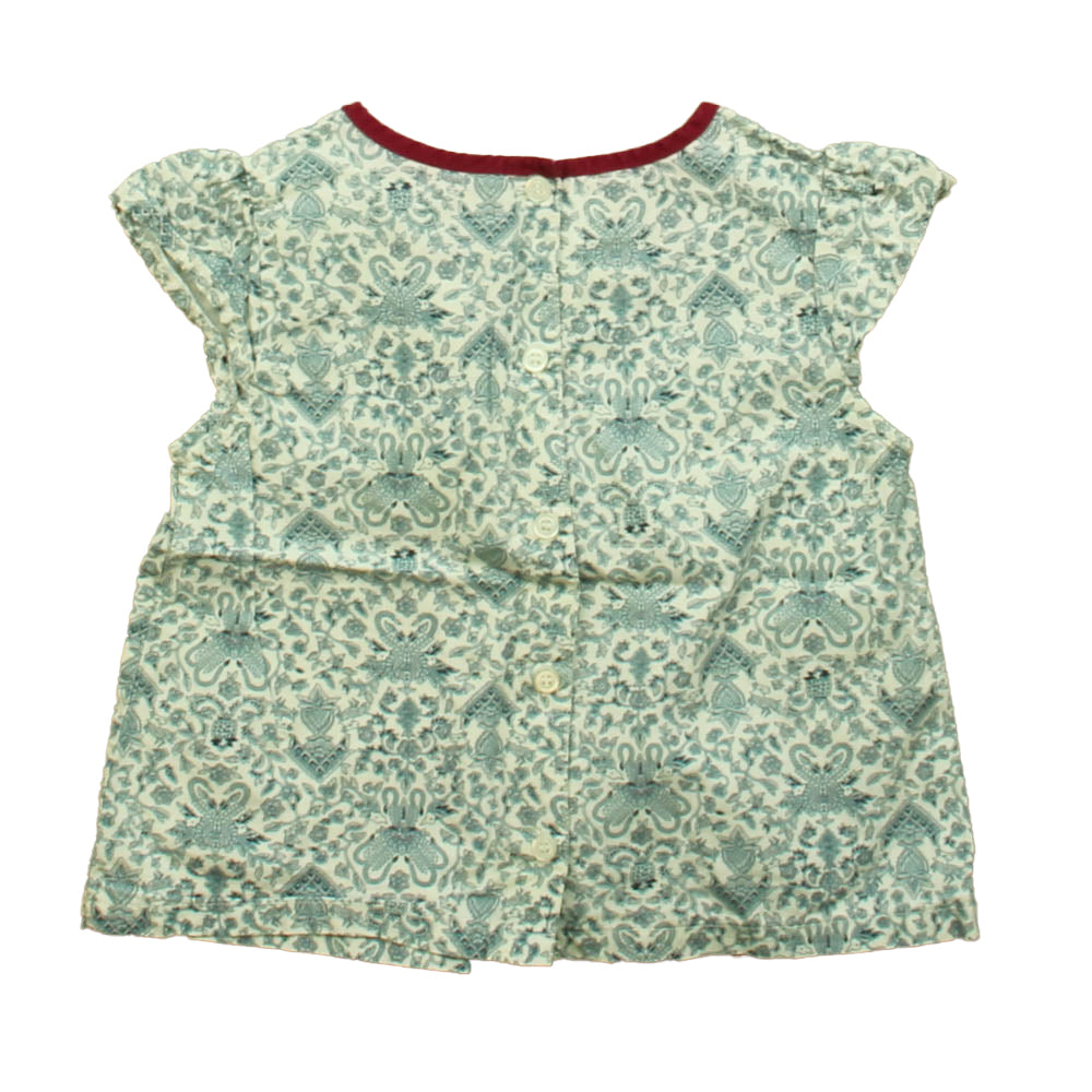 Tea Girls Blue Floral Blouse Size: 3T Blue Floral