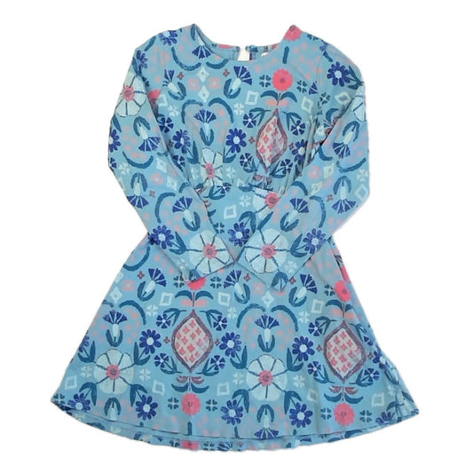 Tea Colllection Girls Blue Floral Dress Size: 8 Years Blue Floral