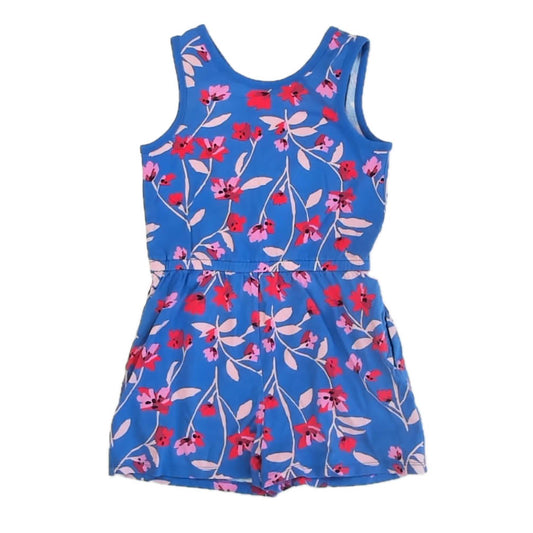 Tea Girls Blue Floral Romper Size: 12 Years Blue Floral
