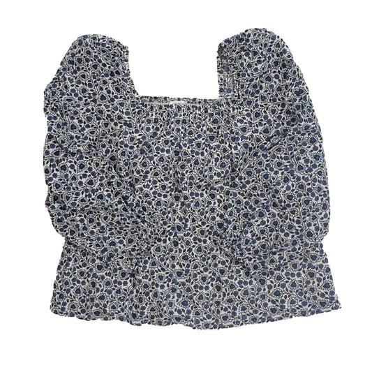 Crewcuts Girls Blue Floral Blouse Size: 8-9 Years Blue Floral