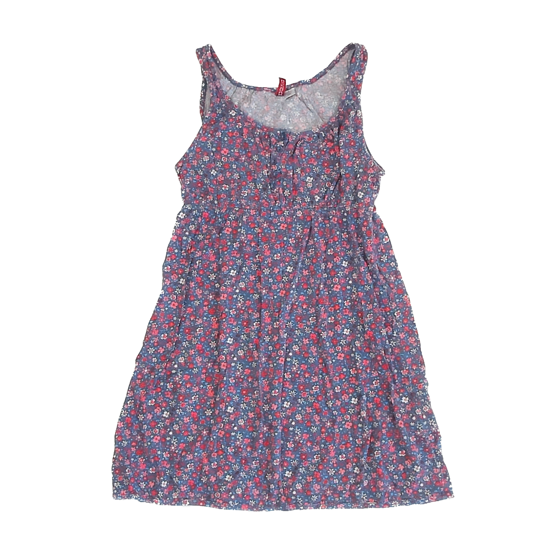 H&M Girls Blue Floral Dress Size: 6 Years Blue Floral