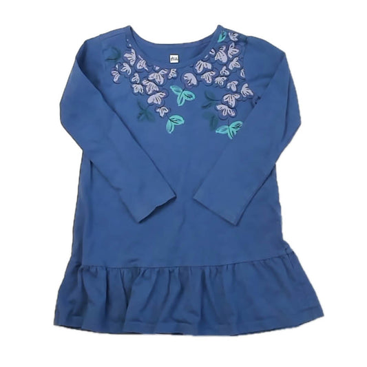 Tea Collection Girls Blue Floral Dress Size: 4T Blue Floral