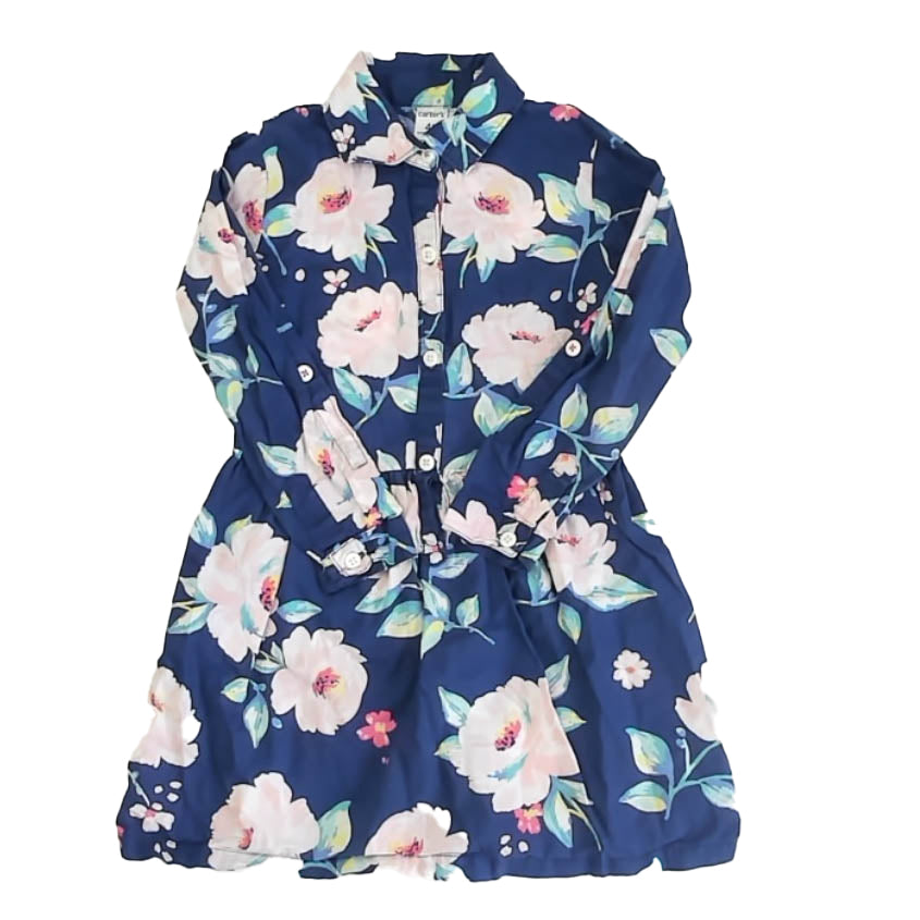 Carter's Girls Blue Floral Dress Size: 4T Blue Floral