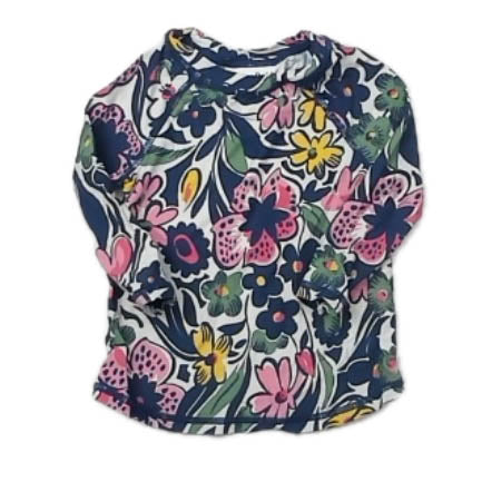 Roller Rabbit Girls Blue Floral Rashguard Size: 12-18 Months Blue Floral