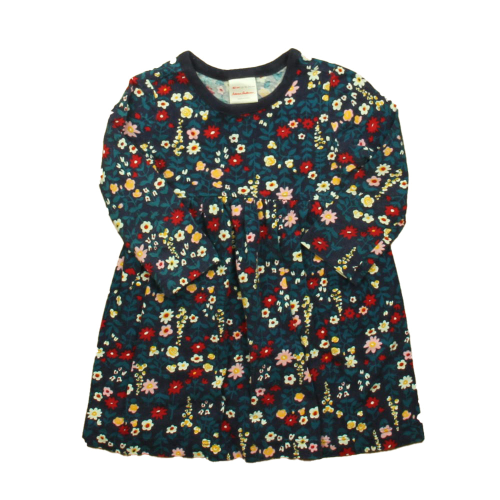 Hanna Andersson Girls Blue Floral Dress Size: 18-24 Months