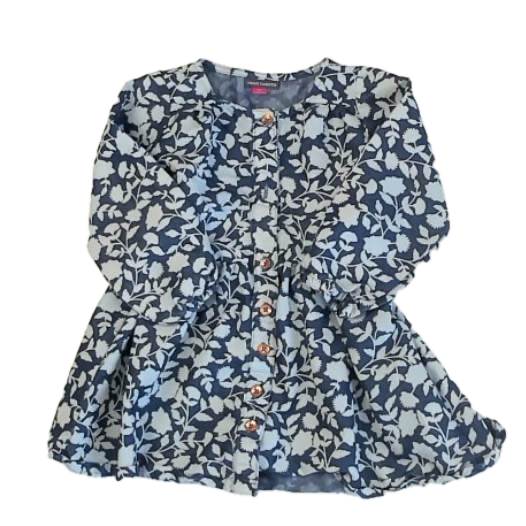 Vince Camuto Girls Blue Floral Dress Size: 3T Blue Floral