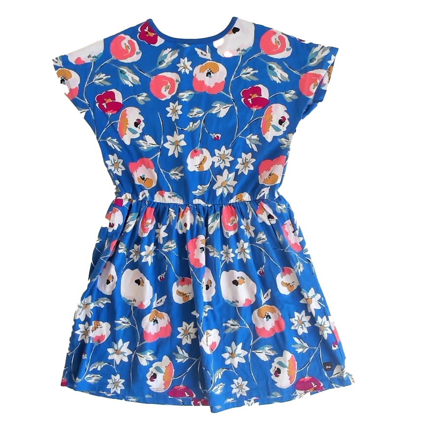 Tea Collection Girls Blue Floral Dress Size: 10 Years Blue Floral