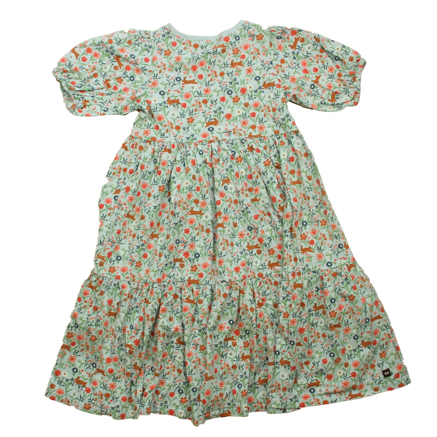Tea Collection Girls Blue Floral Dress Size: 7 Years Blue Floral