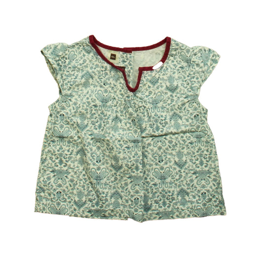Tea Girls Blue Floral Blouse Size: 3T Blue Floral