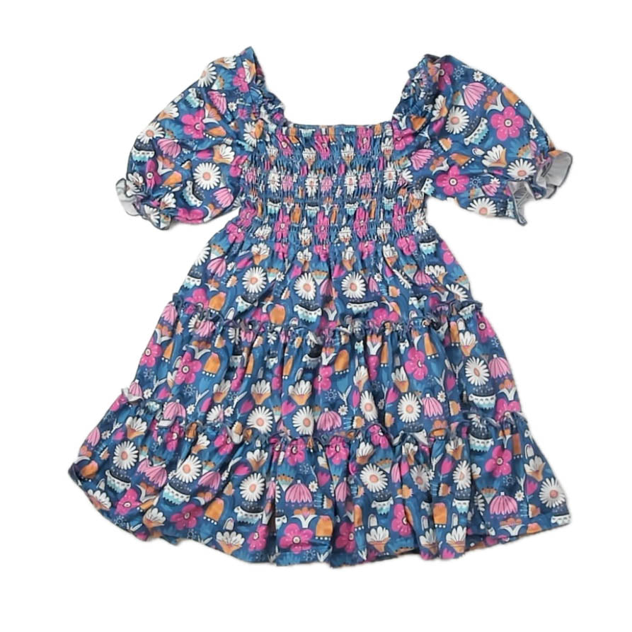 Mila & Rose Girls Blue Floral Dress Size: 4T Blue Floral
