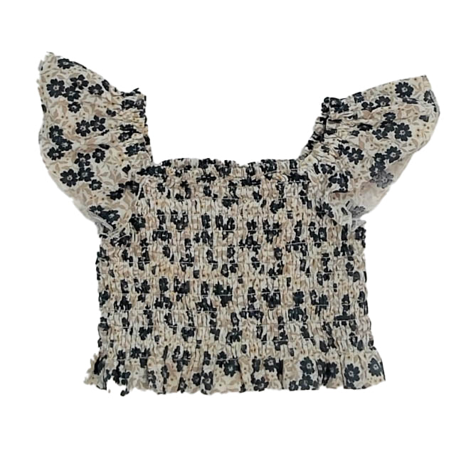 Rylee + Cru Girls Blue Floral Blouse Size: 4-5T Blue Floral