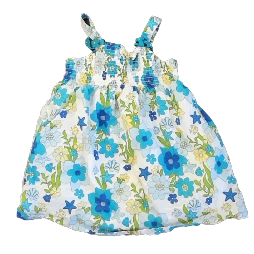 Gymboree Girls Blue Floral Dress Size: 4T Blue Floral