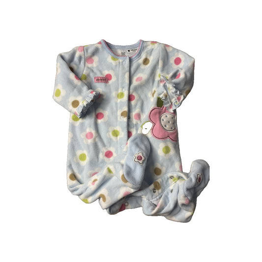 Carters Girls Blue | Flowers | pink Pajamas Size: 6 months Blue | Flowers | pink