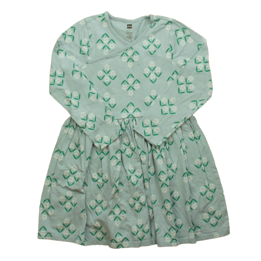 Tea Girls Blue Flowers Dress Size: 7 Years Blue Flowers