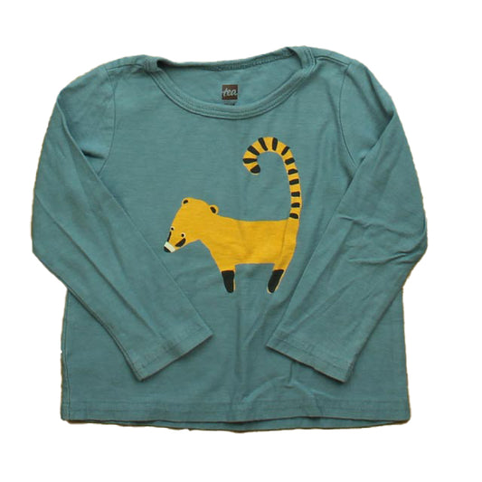Tea Boys Blue Fox Long Sleeve T-Shirt Size: 12-18 Months Blue Fox
