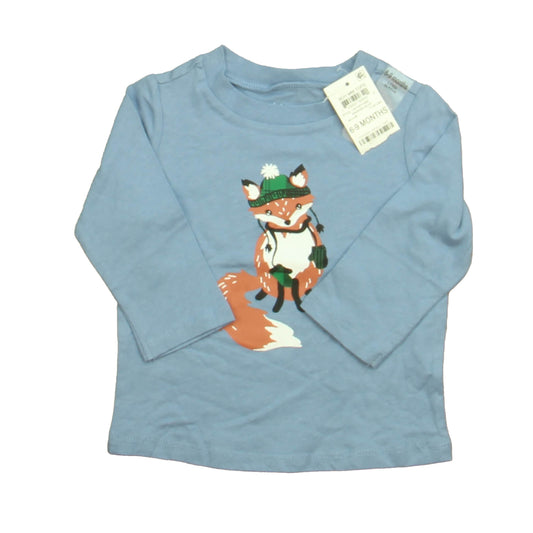 First Impressions Boys Blue Fox Long Sleeve T-Shirt Size: 6-9 Months Blue Fox