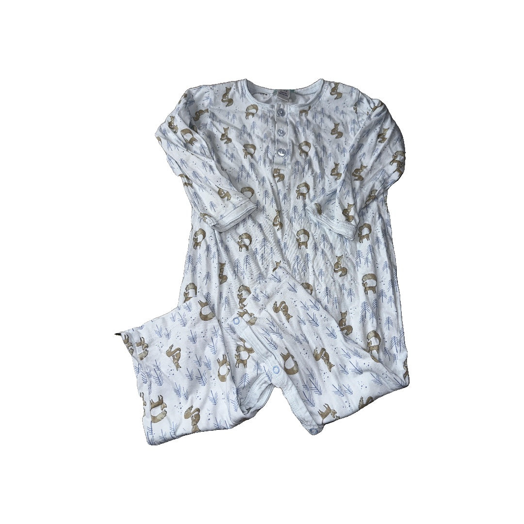 Feather Baby Boys Blue | Foxes Long Sleeve Outfit Size: 18-24 months Blue | Foxes