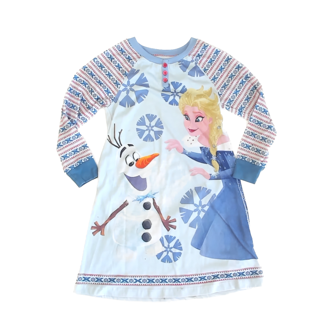 Disney Girls Blue Frozen Nightgown Size: 5-6 Years Blue Frozen