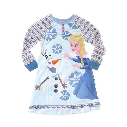 Disney Girls Blue Frozen Nightgown Size: 5-6 Years Blue Frozen
