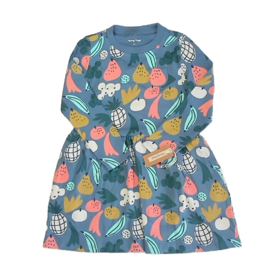 Young Days Girls Blue Fruit Dress Size: 5T Blue Fruit