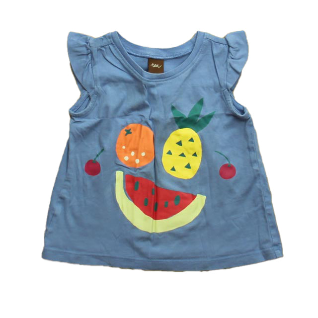 Tea Girls Blue | Fruits Short Sleeve Shirt Size: 18-24 Months