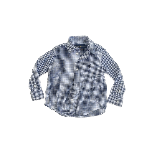Ralph Lauren Boys Blue Gingham Button Down Long Sleeve Size: 3T Blue Gingham