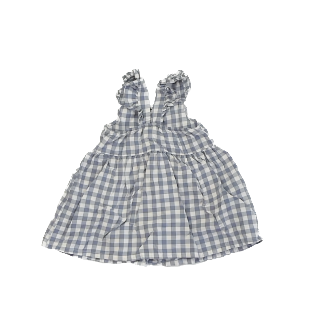 H&M Girls Blue Gingham Dress Size: 12 Months Blue Gingham