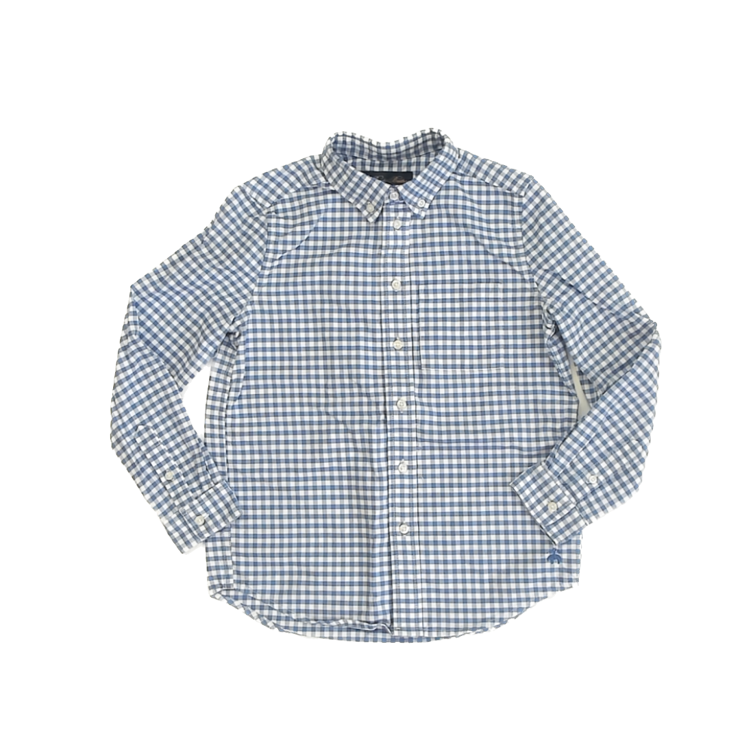 Brooks Brothers Boys Blue Gingham Button Down Long Sleeve Size: 10 Years Blue Gingham
