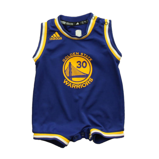 Adidas Boys Blue Gold State Warriors"Curry" Romper Size: 12 Months Blue Gold State Warriors"Curry"