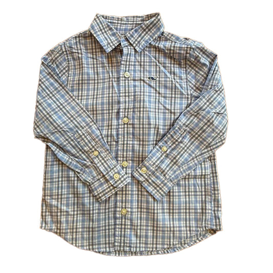 Vineyard Vines Boys Blue | Gray Plaid Button Down Long Sleeve Size: 2T Blue | Gray Plaid