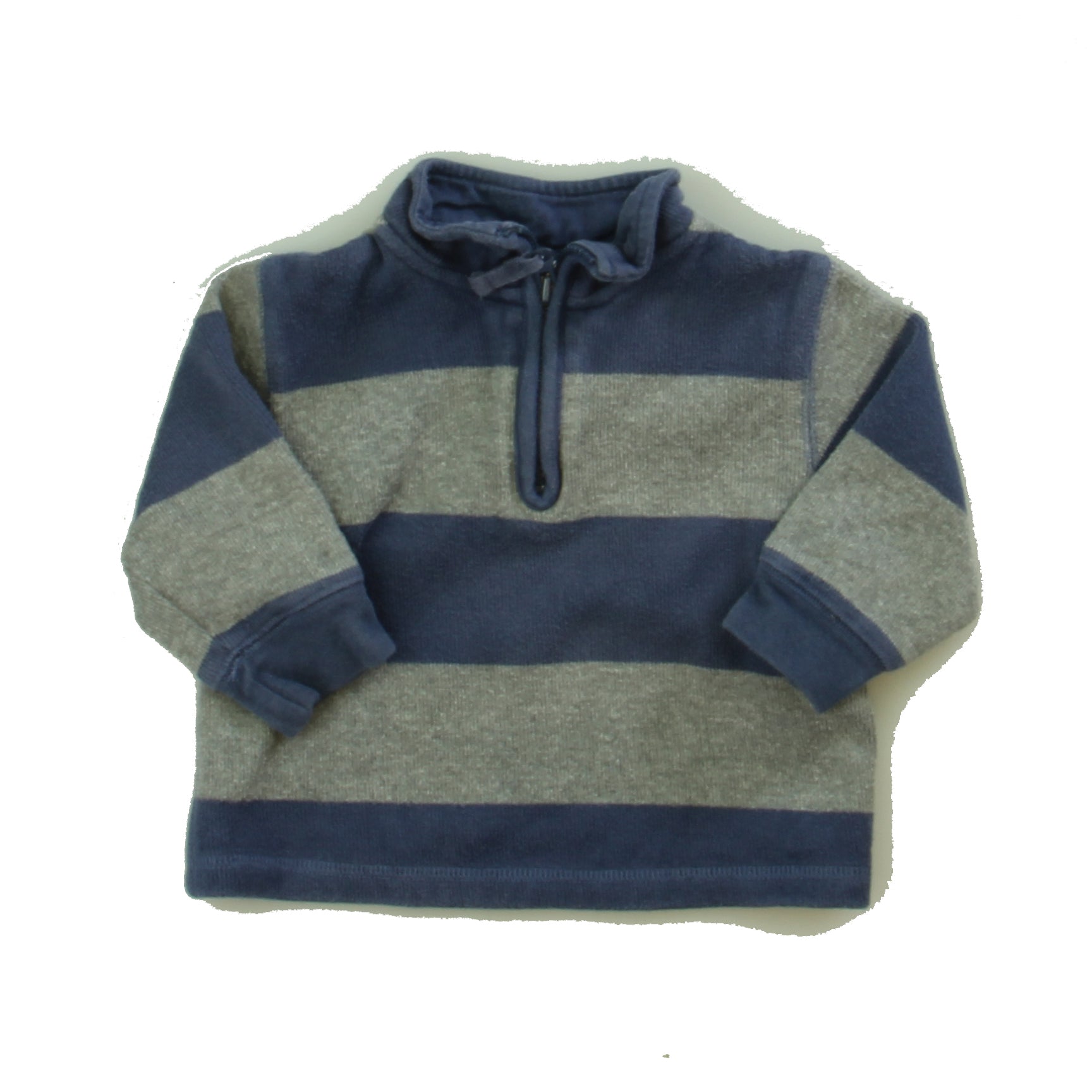 Gap Boys Blue | Gray Stripe Sweatshirt Size: 12 - 18 Months Blue | Gray Stripe