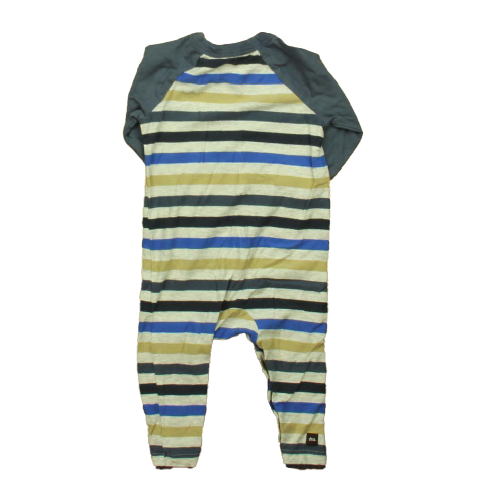 Tea Collection Boys Blue | Gray Stripe Long Sleeve Outfit Size: 6-9 Months Blue | Gray Stripe