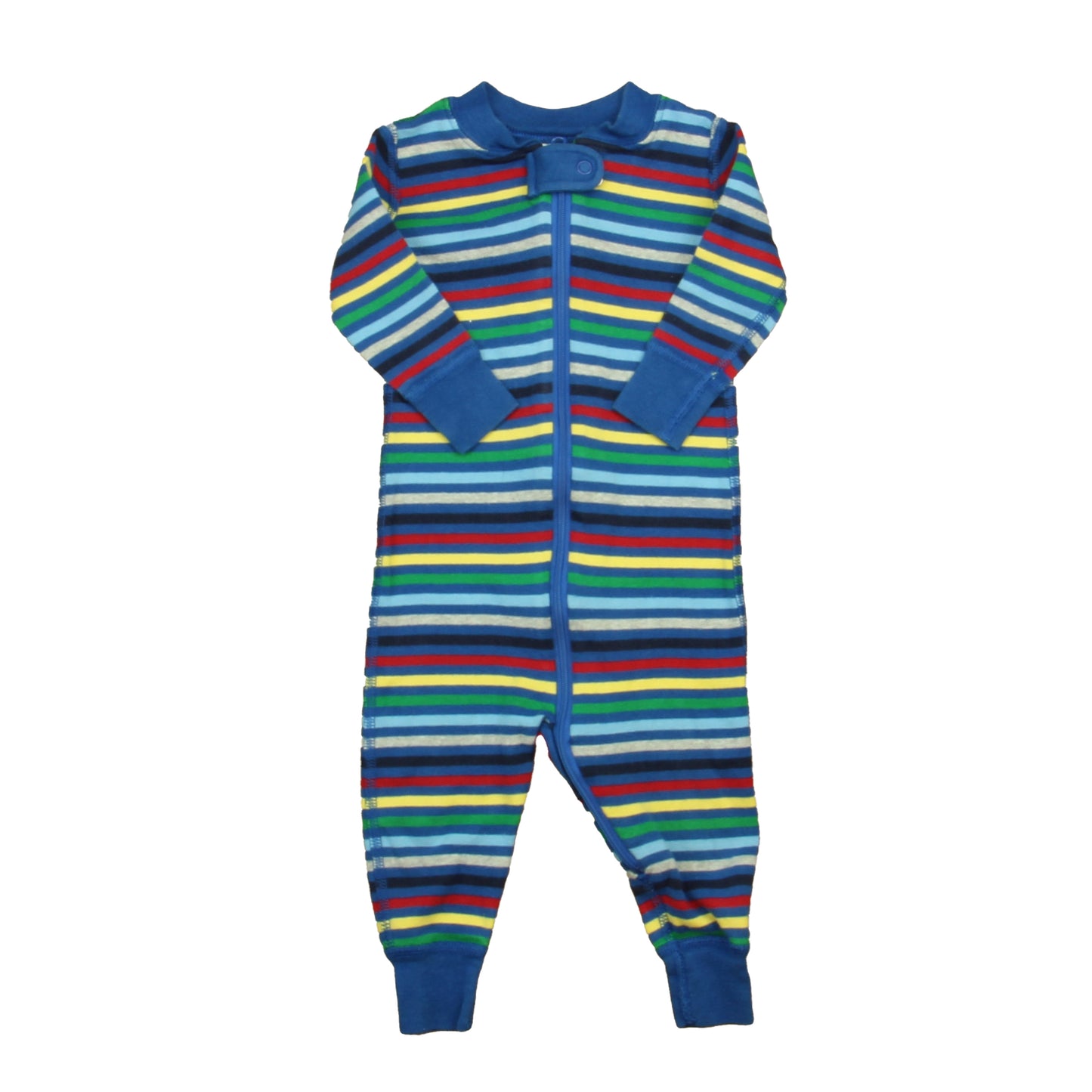 Hanna Andersson Boys Blue | Gray Stripe 1-piece Non-footed Pajamas Size: 6-12 Months Blue | Gray Stripe