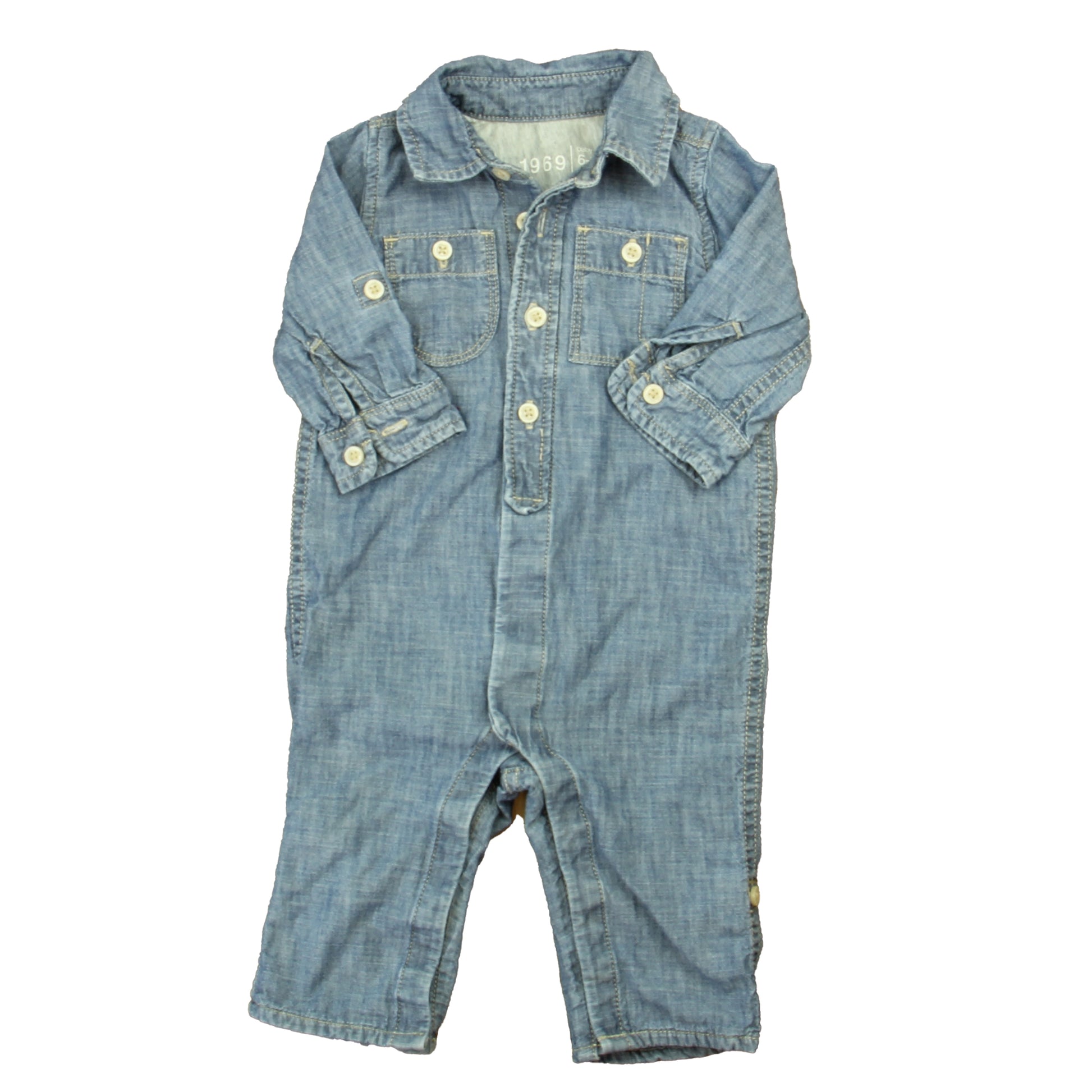 Gap Boys Blue | Gray Long Sleeve Outfit Size: 6-12 Months Blue | Gray