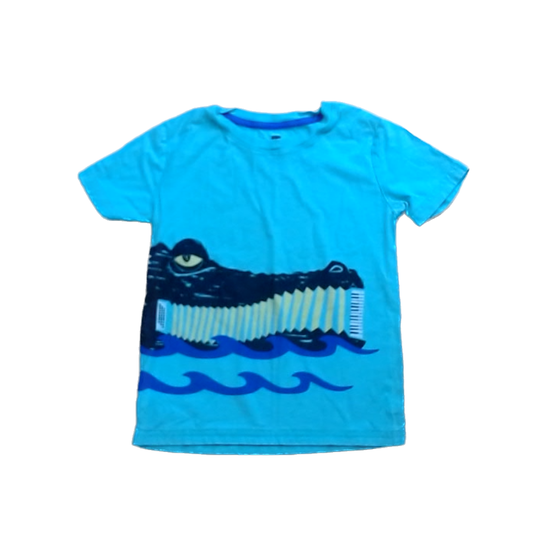 Tea Collection Boys Blue-Green | Alligator Short Sleeve Shirt Size: 6 Years Blue-Green | Alligator