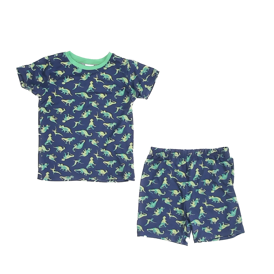 Highland Originals Boys Blue | Green Dinosaurs 2-piece Pajamas Size: 4T Blue | Green Dinosaurs