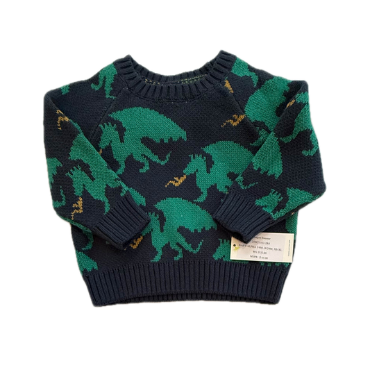 Tea Collection Boys Blue | Green Dragon Sweater Size: 6-9 Months Blue | Green Dragon