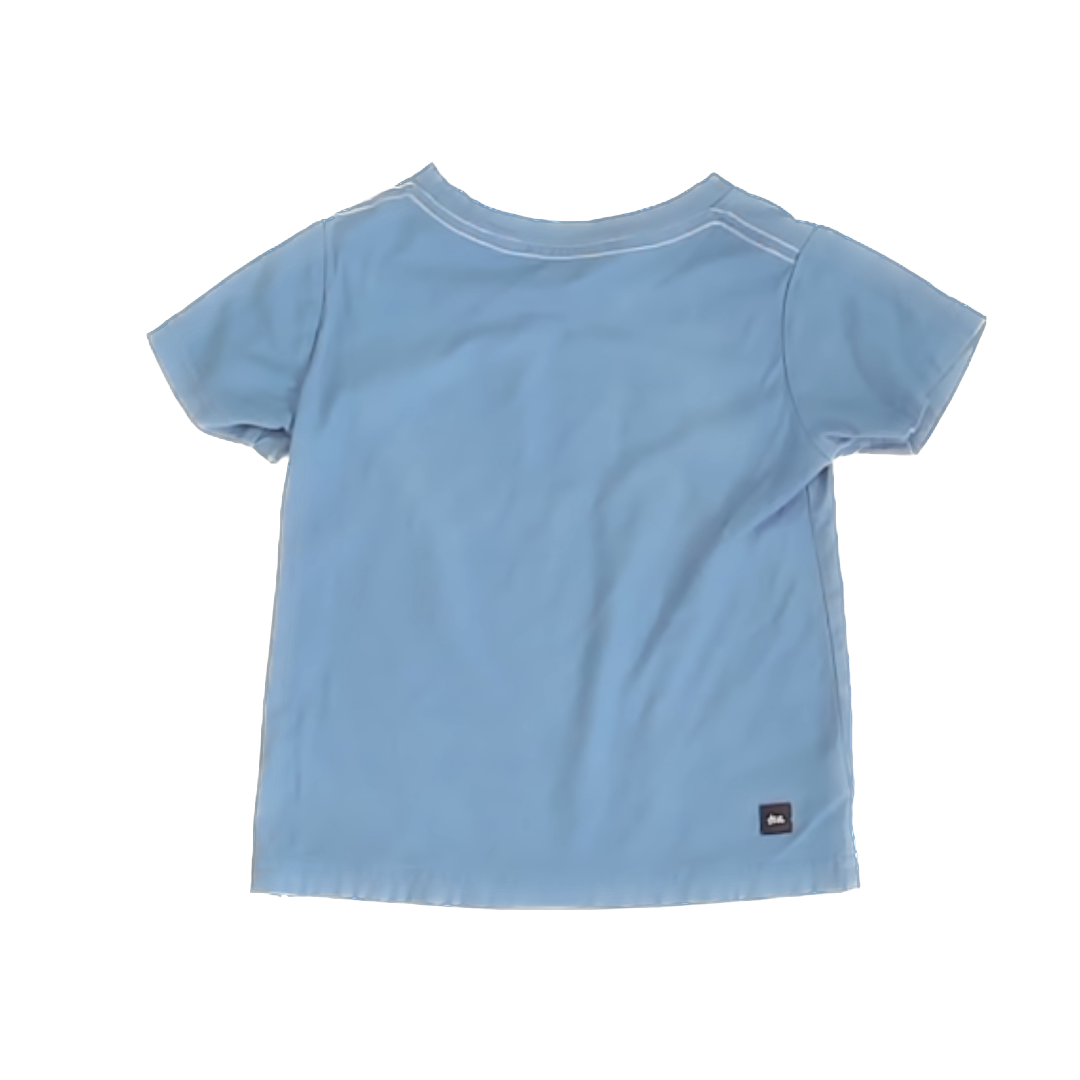 Tea Collection Boys Blue | Green Fish Short Sleeve Shirt Size: 2T Blue | Green Fish