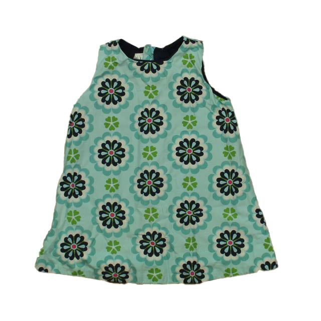 Gap Girls Blue | Green Floral Dress Size: 6-12 Months Blue | Green Floral
