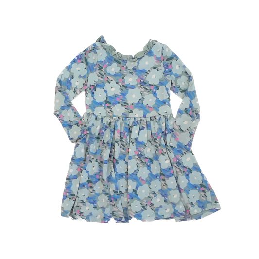 Tea Collection Girls Blue Green | Flowers Dress Size: 6 Years Blue Green | Flowers