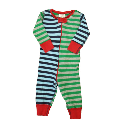 Hanna Andersson Girls Blue | Green | Gray 1-piece Non-footed Pajamas Size: 6-9 Months