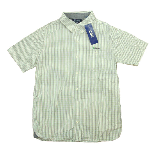 Okaidi Boys Blue | Green Honolulu Button Down Short Sleeve Size: 14 Years Blue | Green Honolulu