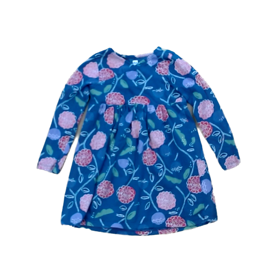 Tea Collection Girls Blue Green Multi-Floral Dress Size: 3T Blue Green Multi-Floral