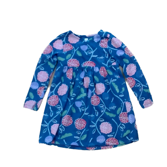 Tea Collection Girls Blue Green Multi-Floral Dress Size: 3T Blue Green Multi-Floral