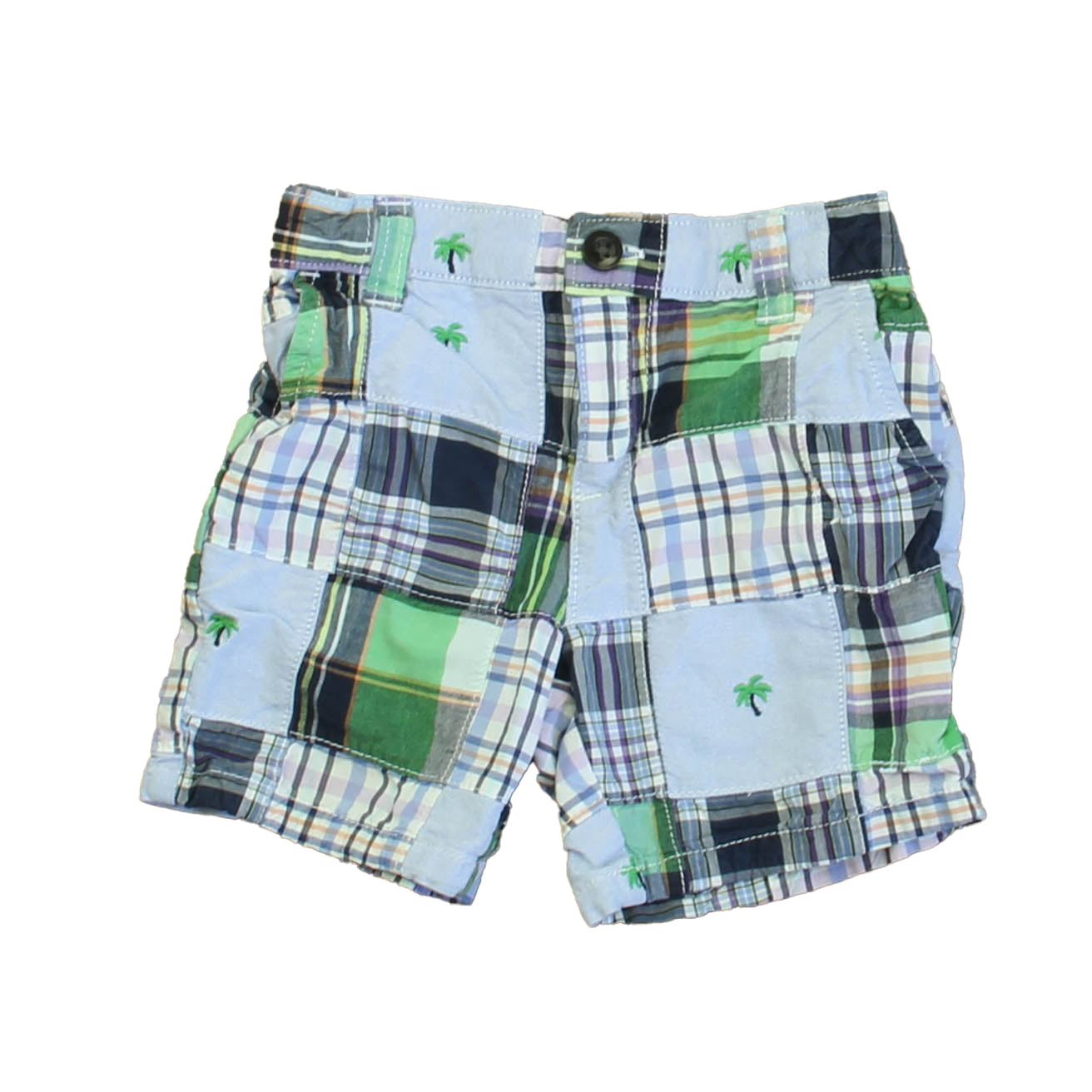 Janie and Jack Boys Blue | Green Palm Trees Shorts Size: 12-18 Months