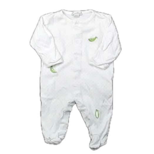Kissy Kissy Boys Blue | Green Peas 1-piece footed Pajamas Size: 0-3 Months Blue | Green Peas