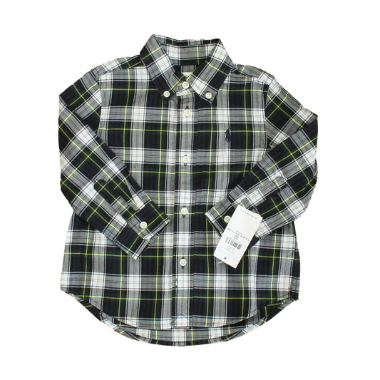 Ralph Lauren Boys Blue | Green Plaid Button Down Long Sleeve Size: 12 Months Blue | Green Plaid