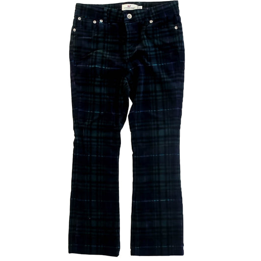 Vineyard Vines Girls Blue | Green Plaid Corduroy Pants Size: 12 Years Blue | Green Plaid