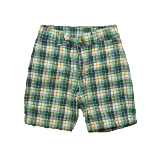 Janie and Jack Boys Blue | Green Plaid Shorts Size: 18-24 Months Blue | Green Plaid