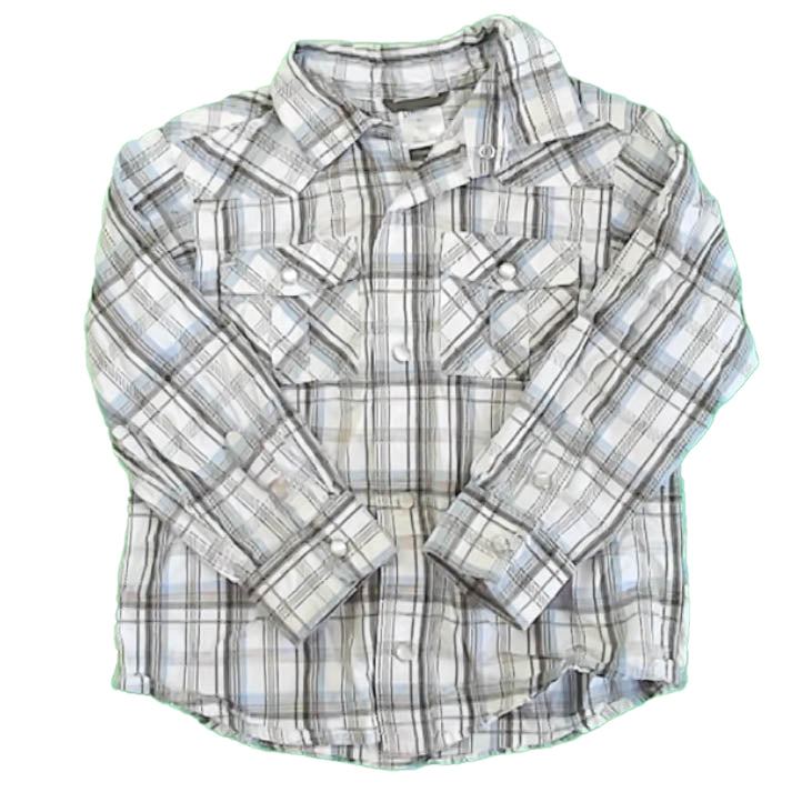 Gymboree Boys Blue | Green Plaid Button Down Long Sleeve Size: 3T Blue | Green Plaid